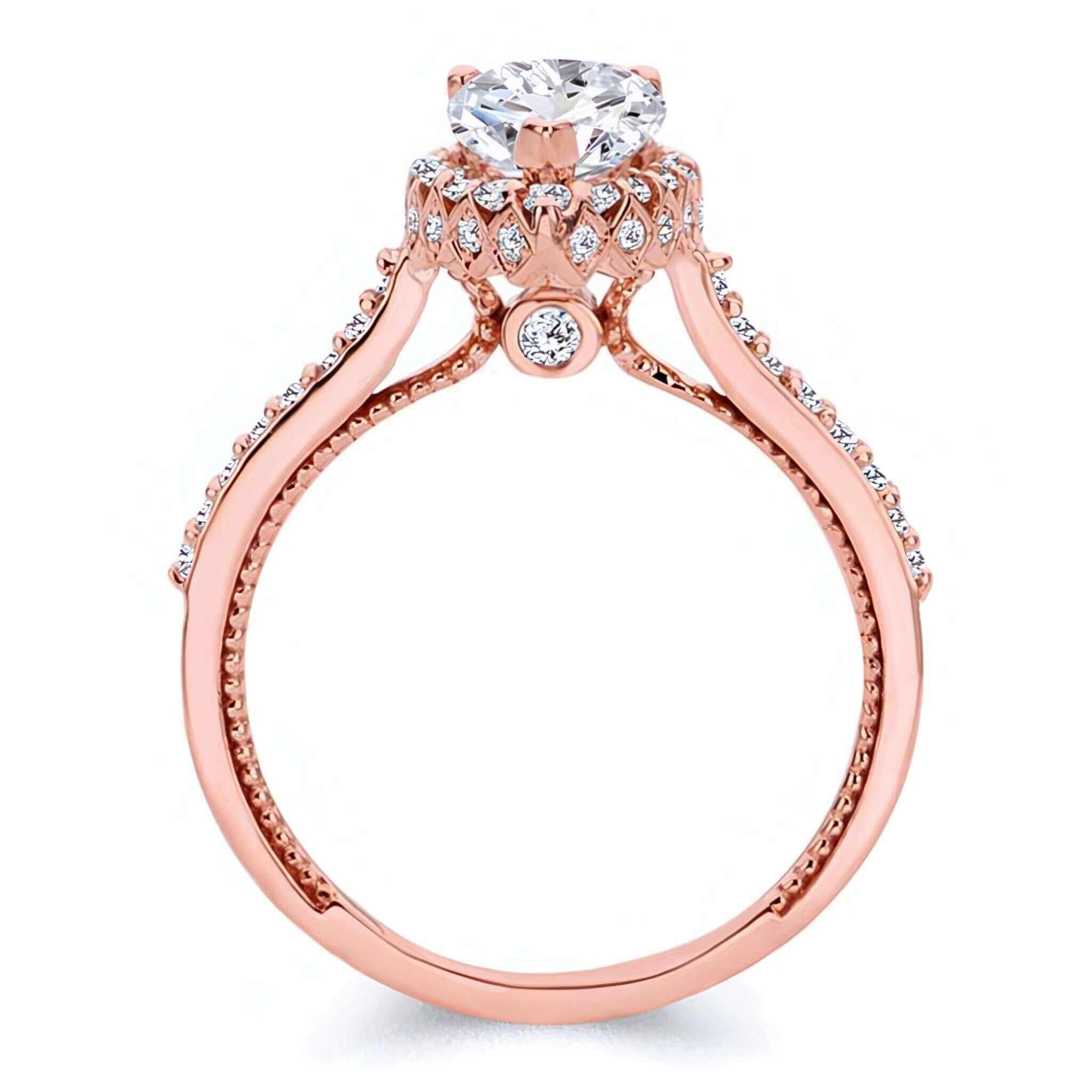 2 Carat Pear Shaped Moissanite Halo Ring