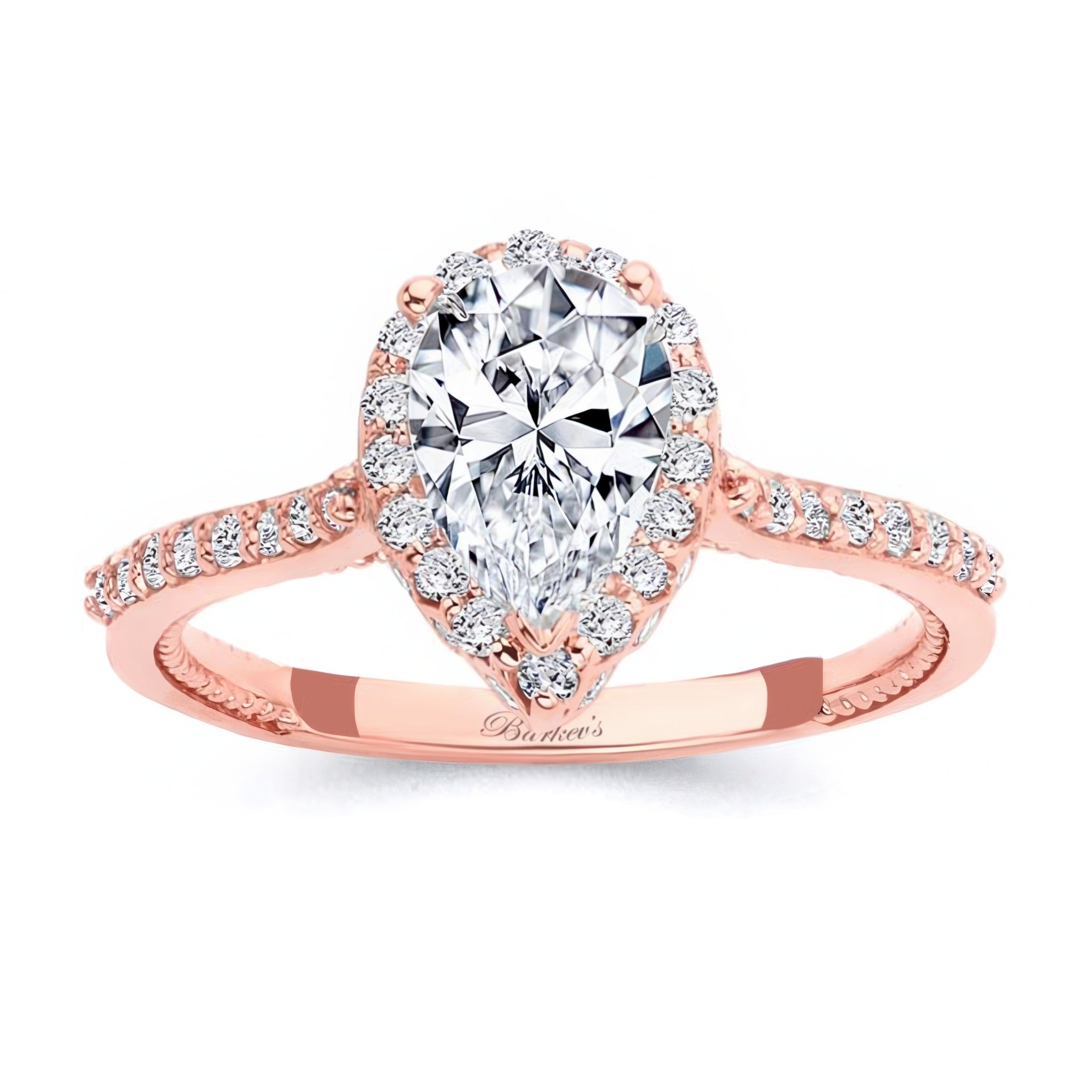 Eva Pear Shaped Halo Moissanite Ring