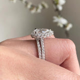 Eva 2 Carat Pear Shaped Moissanite Halo Ring Set