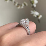 Eva 2 Carat Pear Shaped Moissanite Halo Ring Set
