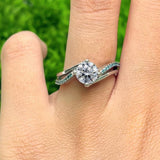 Split Shank Engagement Ring With Blue Diamonds