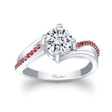Split Shank Engagement Ring With Rubies