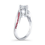 Split Shank Engagement Ring With Rubies