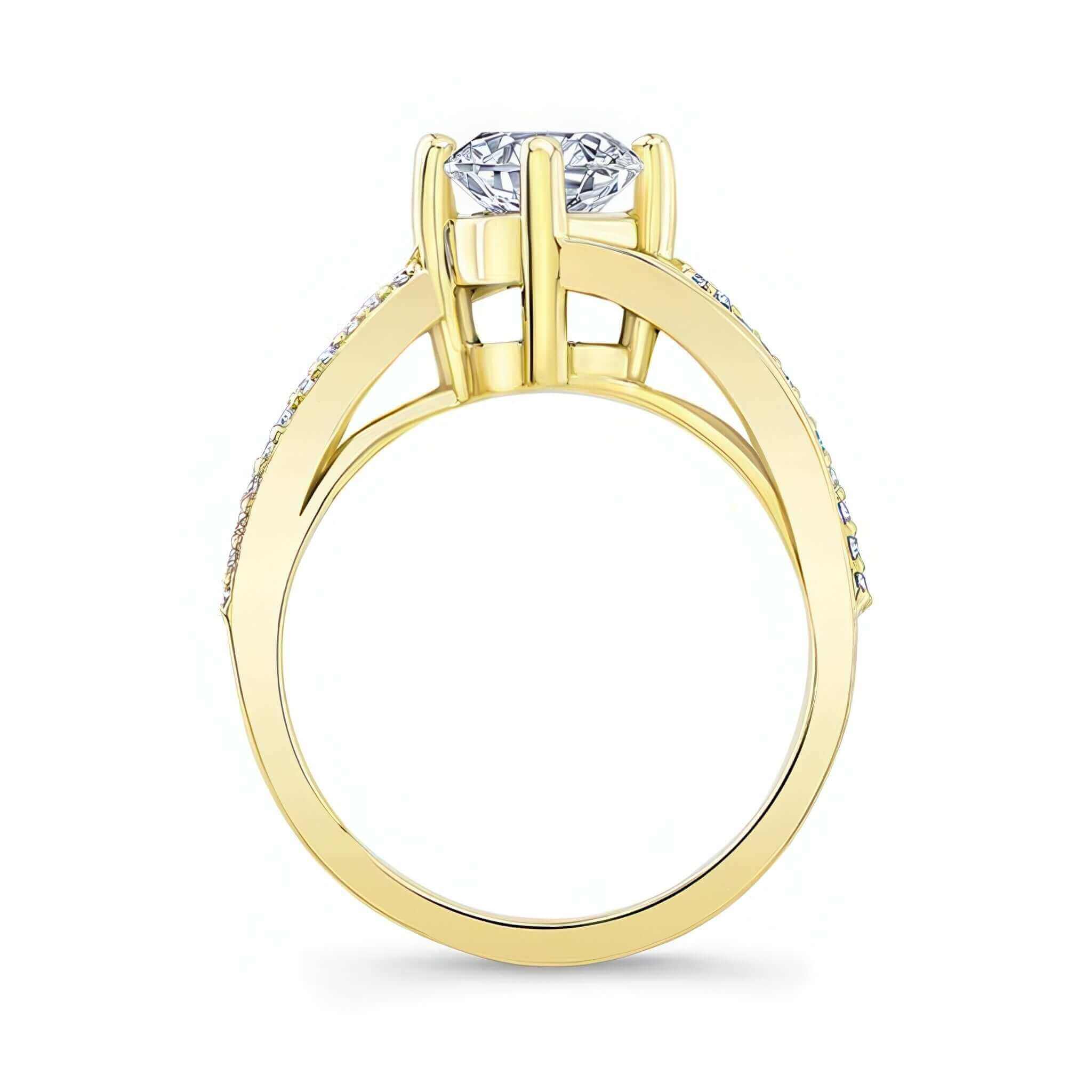 Moissanite Split Shank Engagement Ring