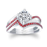 Split Shank Wedding Set With Rubies