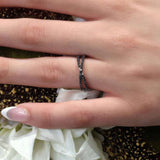 Criss Cross Black Diamond Promise Ring