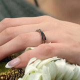Criss Cross Black Diamond Promise Ring