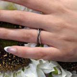 Criss Cross Black and White Diamond Promise Ring