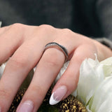Criss Cross Black and White Diamond Promise Ring