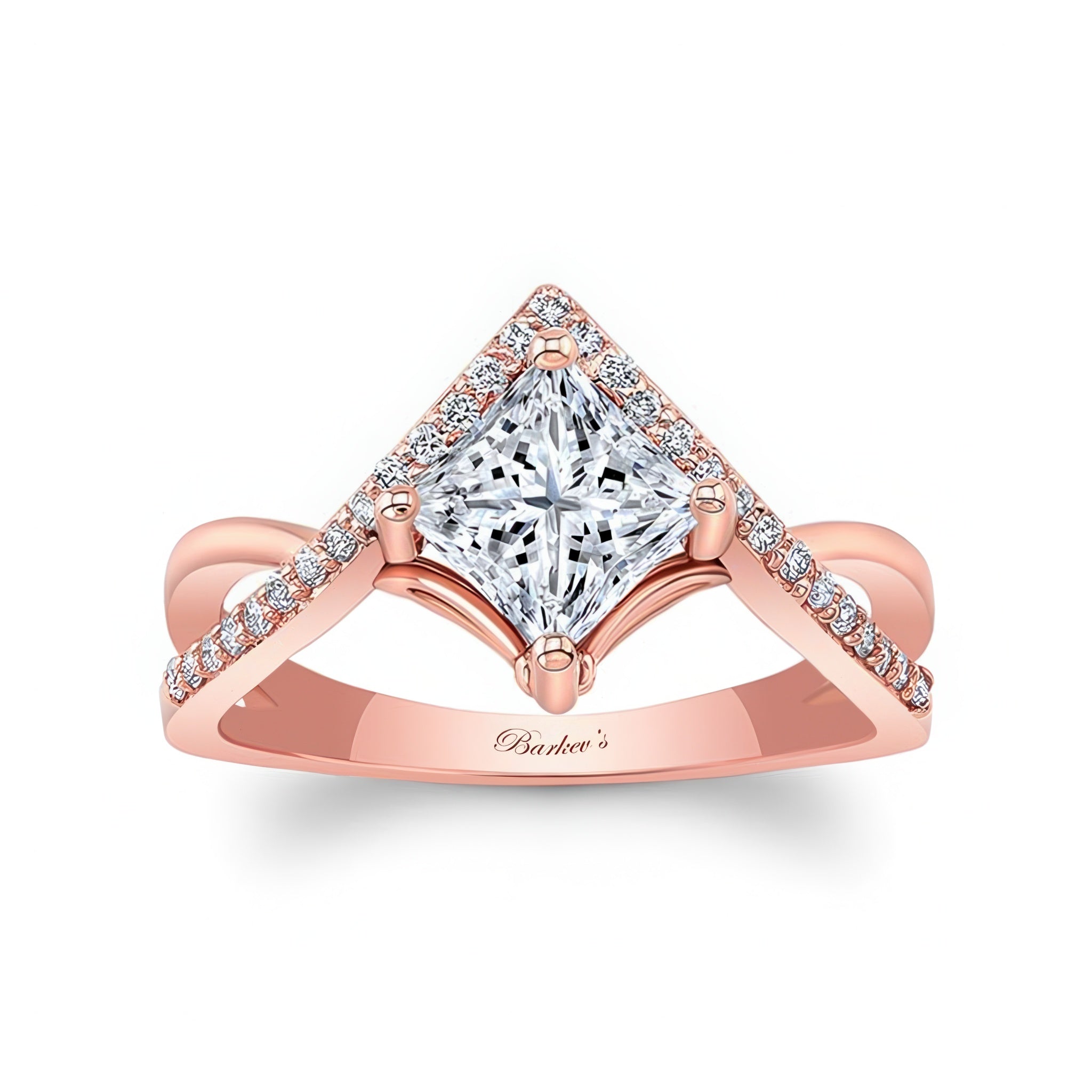 Unique Princess Cut Lab Grown Diamond Engagement Ring