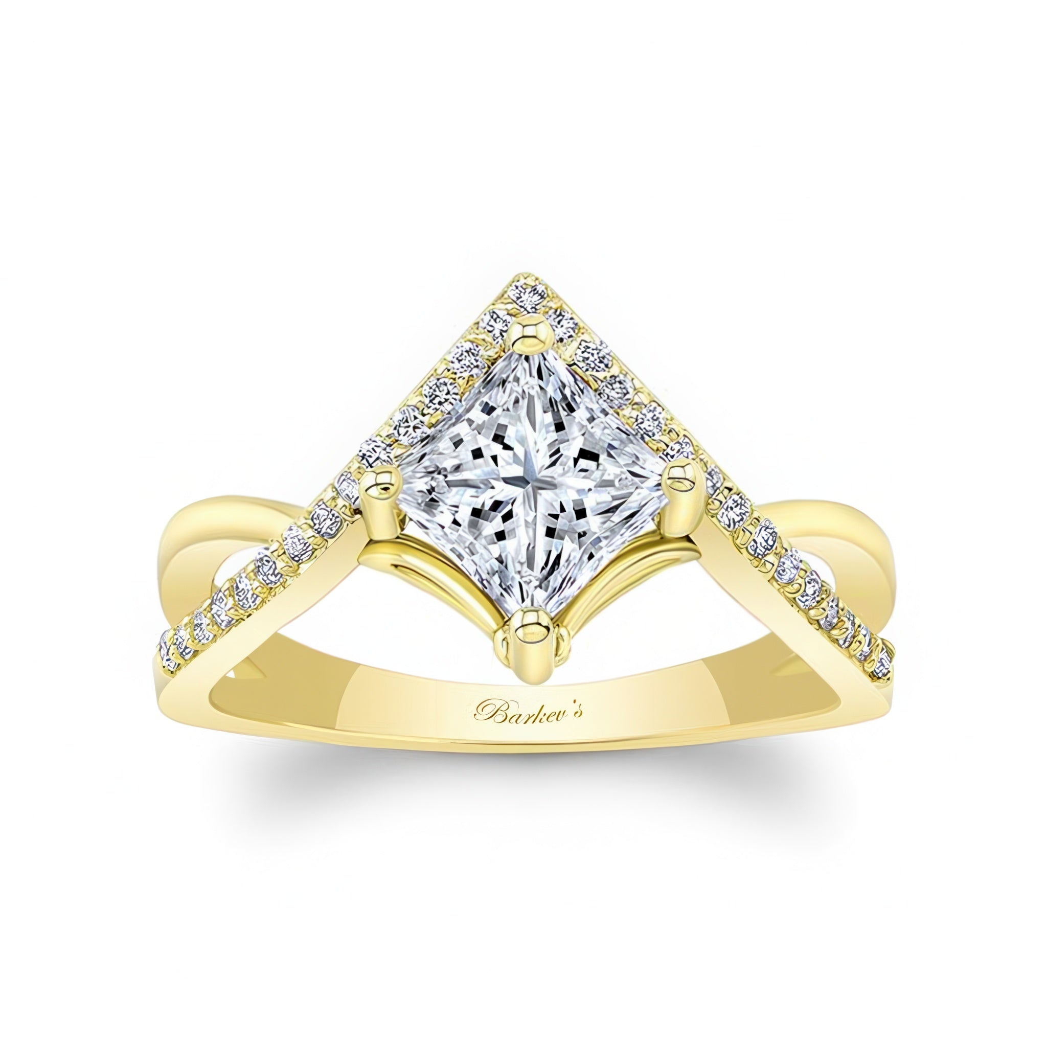 Unique Princess Cut Lab Grown Diamond Engagement Ring