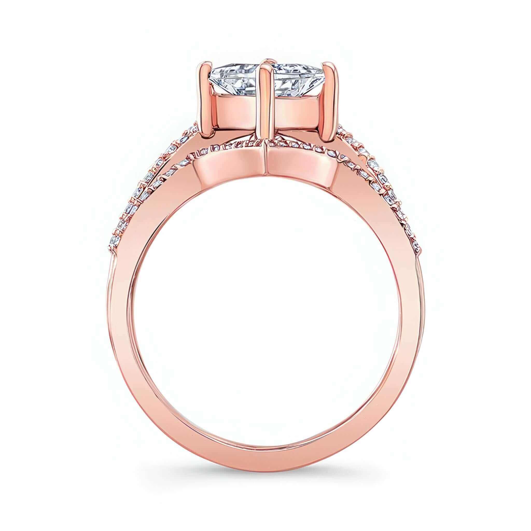 Unique Princess Cut Wedding Set