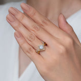 Unique Princess Cut Wedding Set