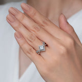 Unique Princess Cut Wedding Set