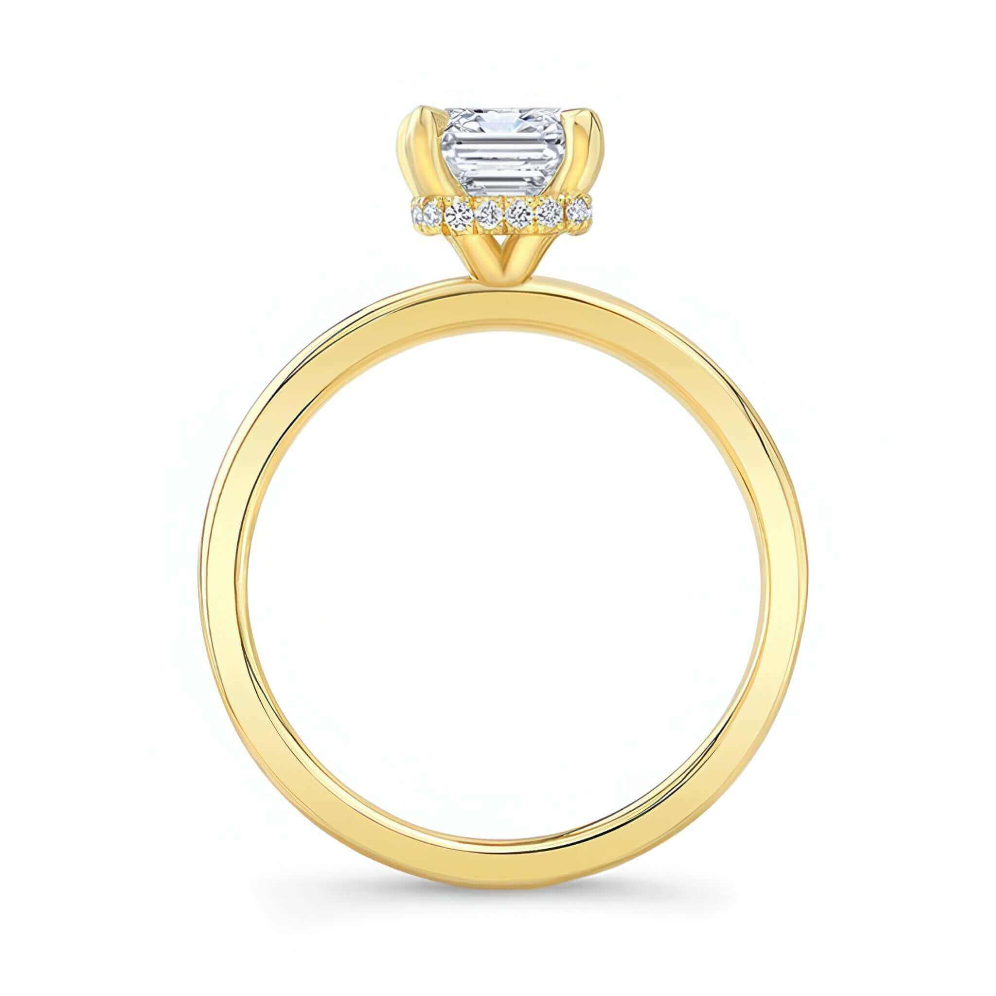 Emerald Cut Moissanite Engagement Ring