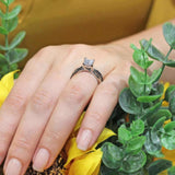 Princess Cut Lab Diamond Ring Set With Black Diamond Accents