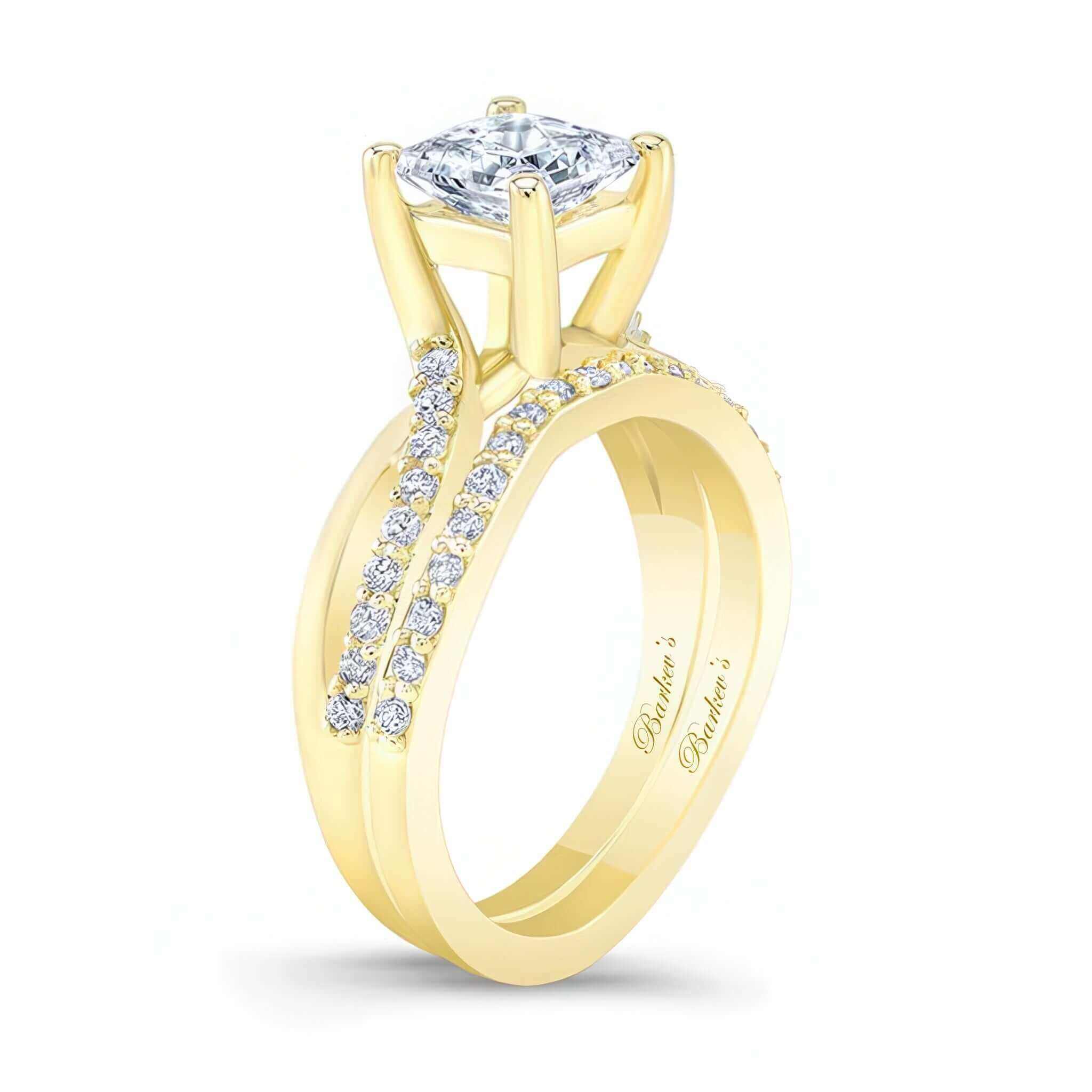 Princess Cut Moissanite Ring Set
