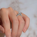 Emerald Cut Blue Diamond Accent Ring