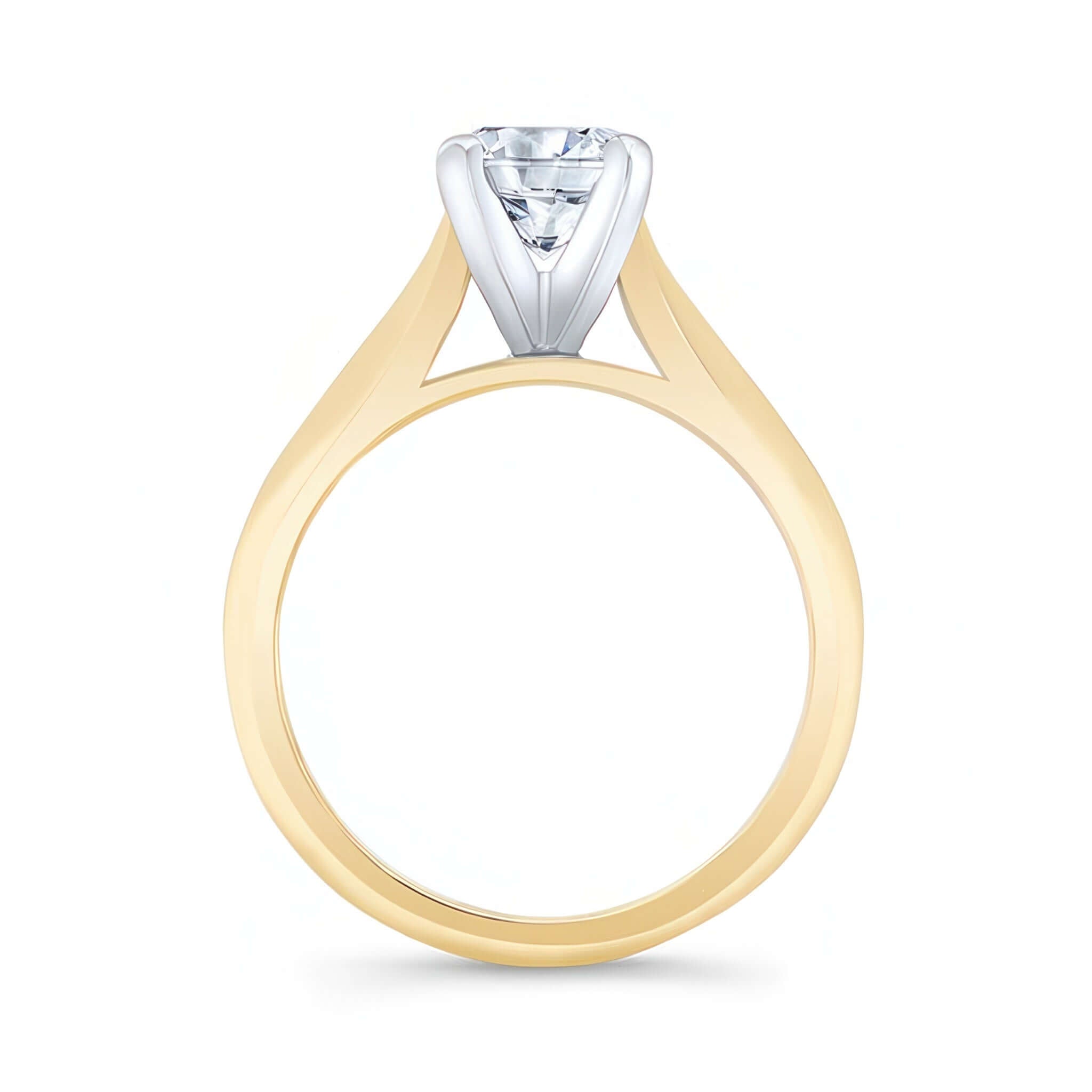 1 Carat Lab Diamond Solitaire Engagement Ring with sleek design and shining lab diamond centerpiece.
