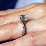 2 Carat Emerald Cut Black Diamond Accent Ring