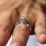2 Carat Emerald Cut Black Diamond Accent Ring