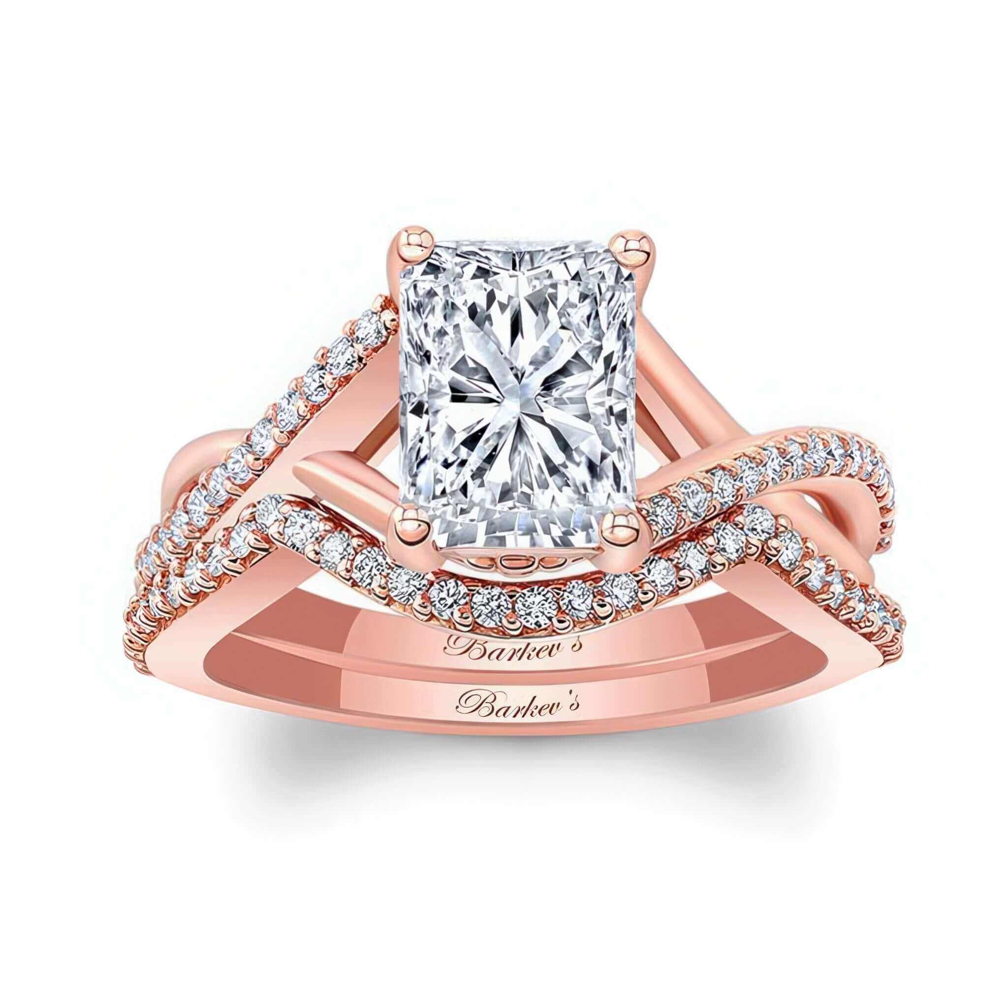 2 Carat Radiant Cut Lab Grown Diamond Ring Set