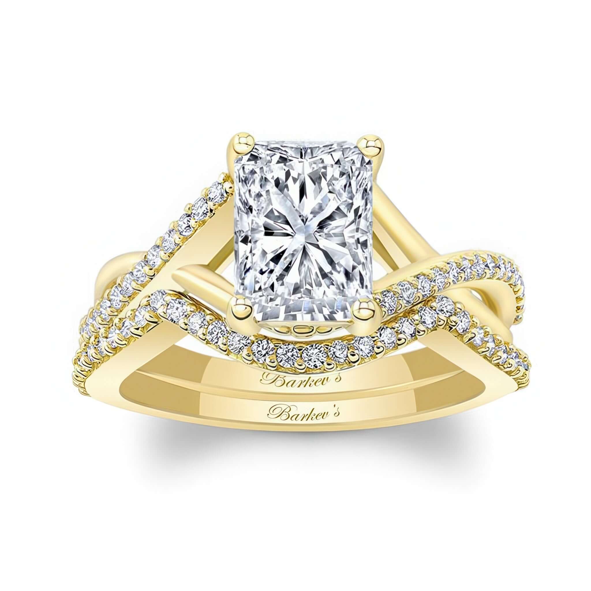 2 Carat Radiant Cut Lab Grown Diamond Ring Set