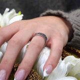 Curved Black Diamond Wedding Band