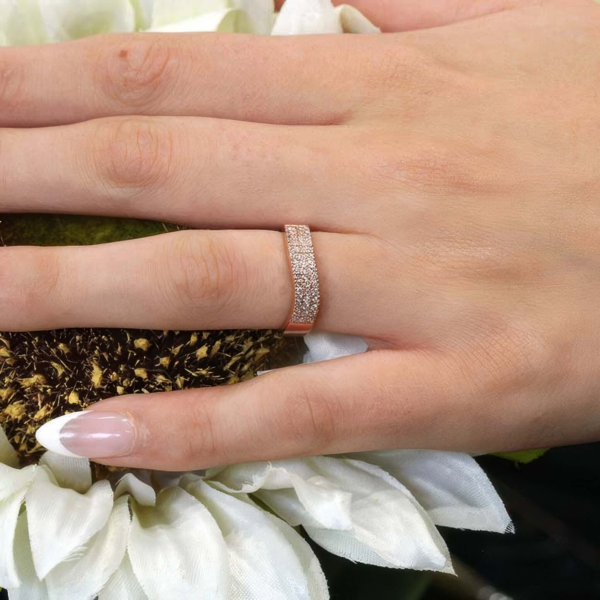 Curved Diamond Wedding Band