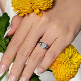 One Carat Oval Black Diamond Accent Ring