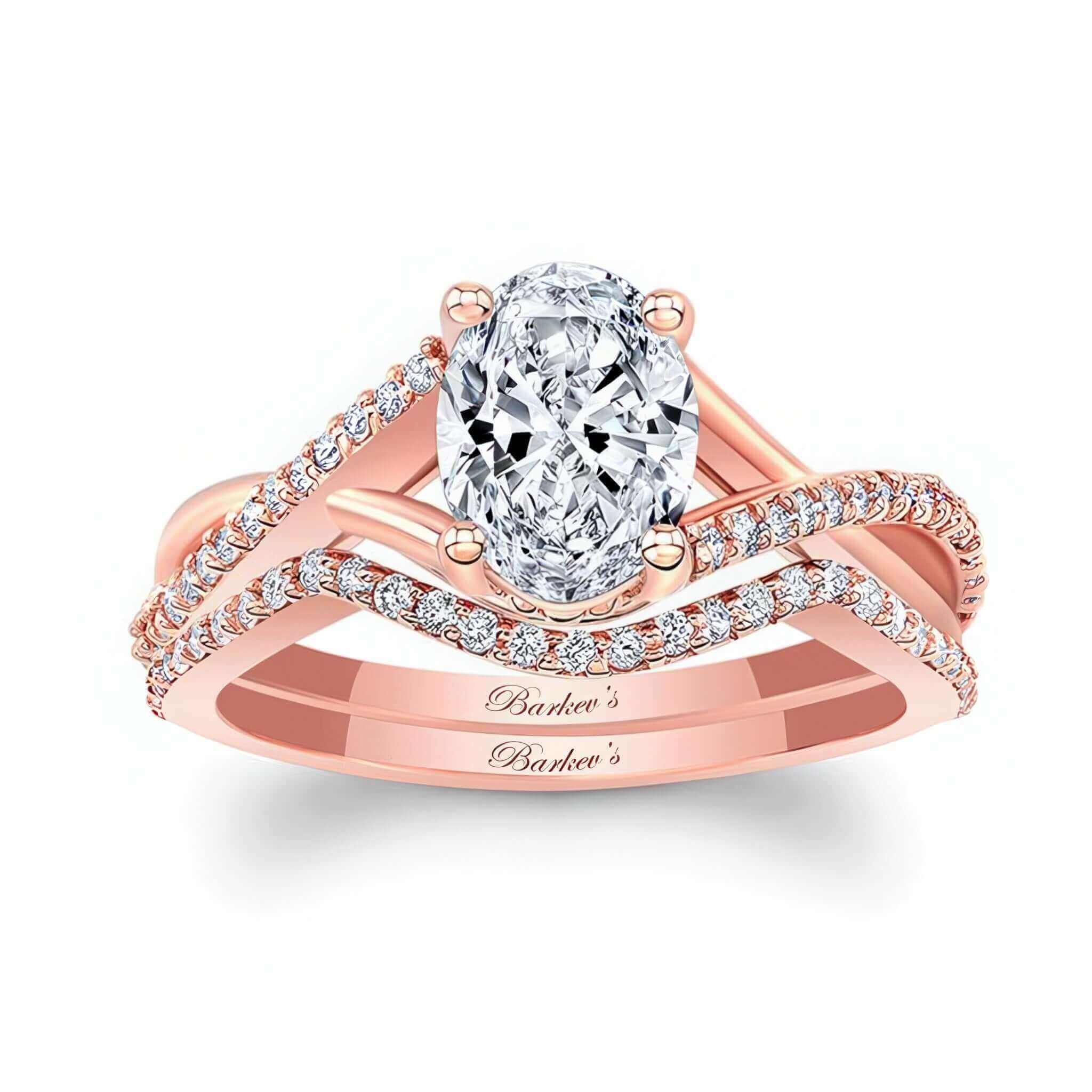 One Carat Oval Diamond Bridal Set