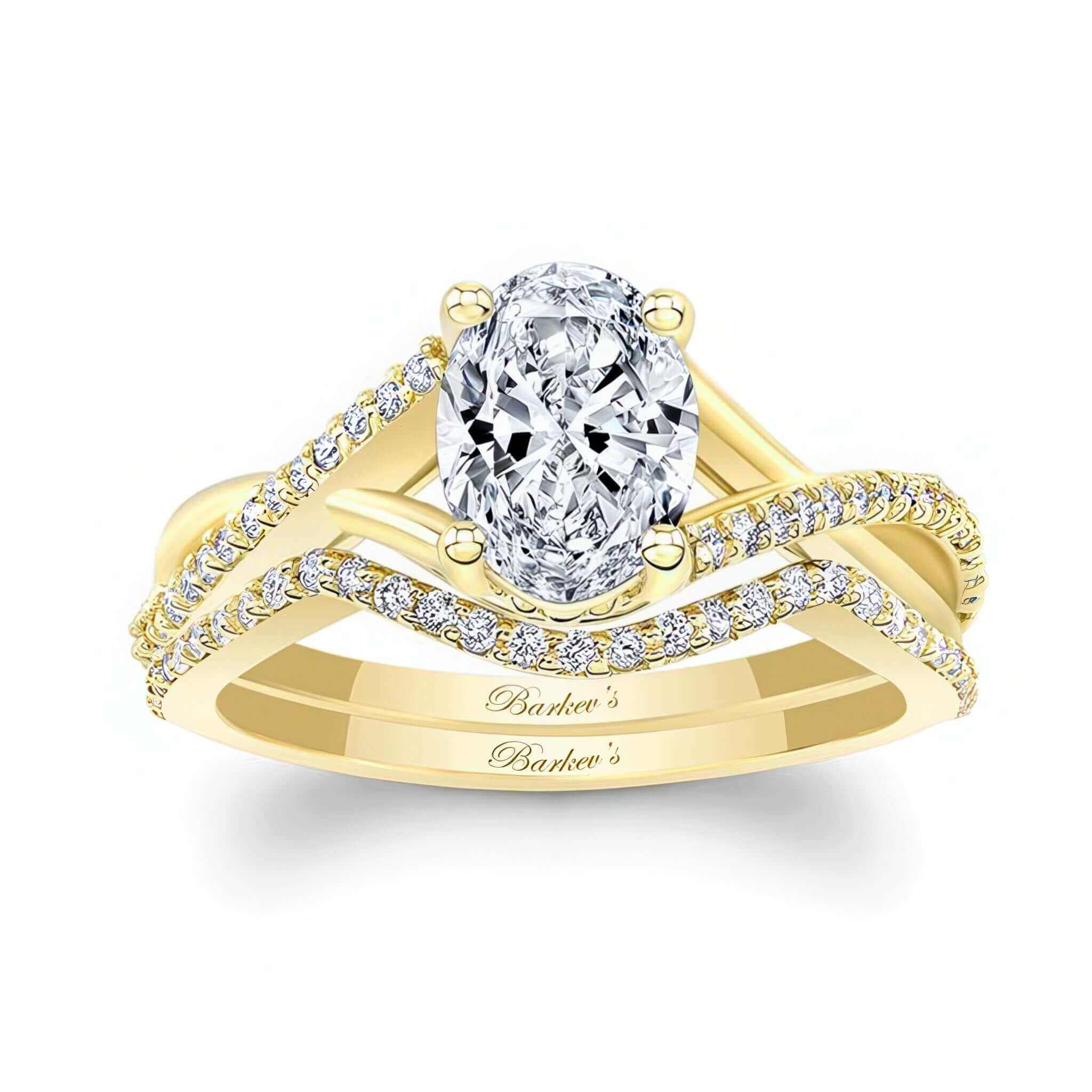 One Carat Oval Diamond Bridal Set