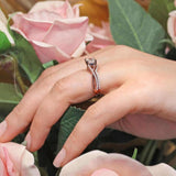 One Carat Princess Cut Diamond Bridal Set
