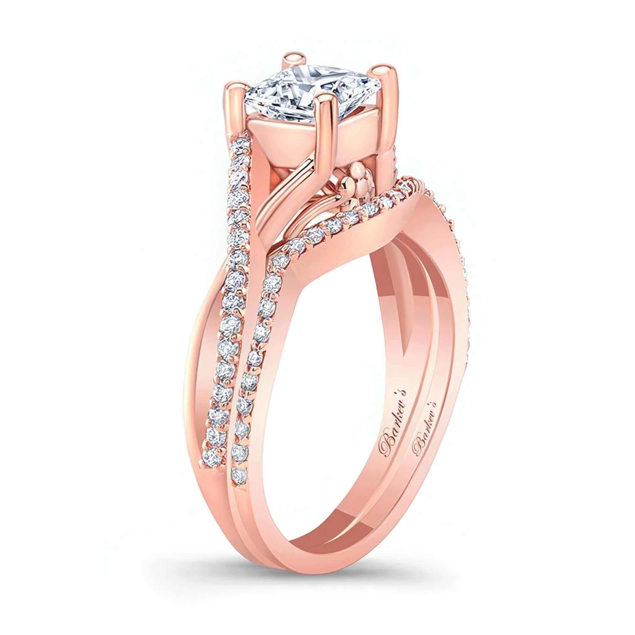 One Carat Princess Cut Diamond Bridal Set