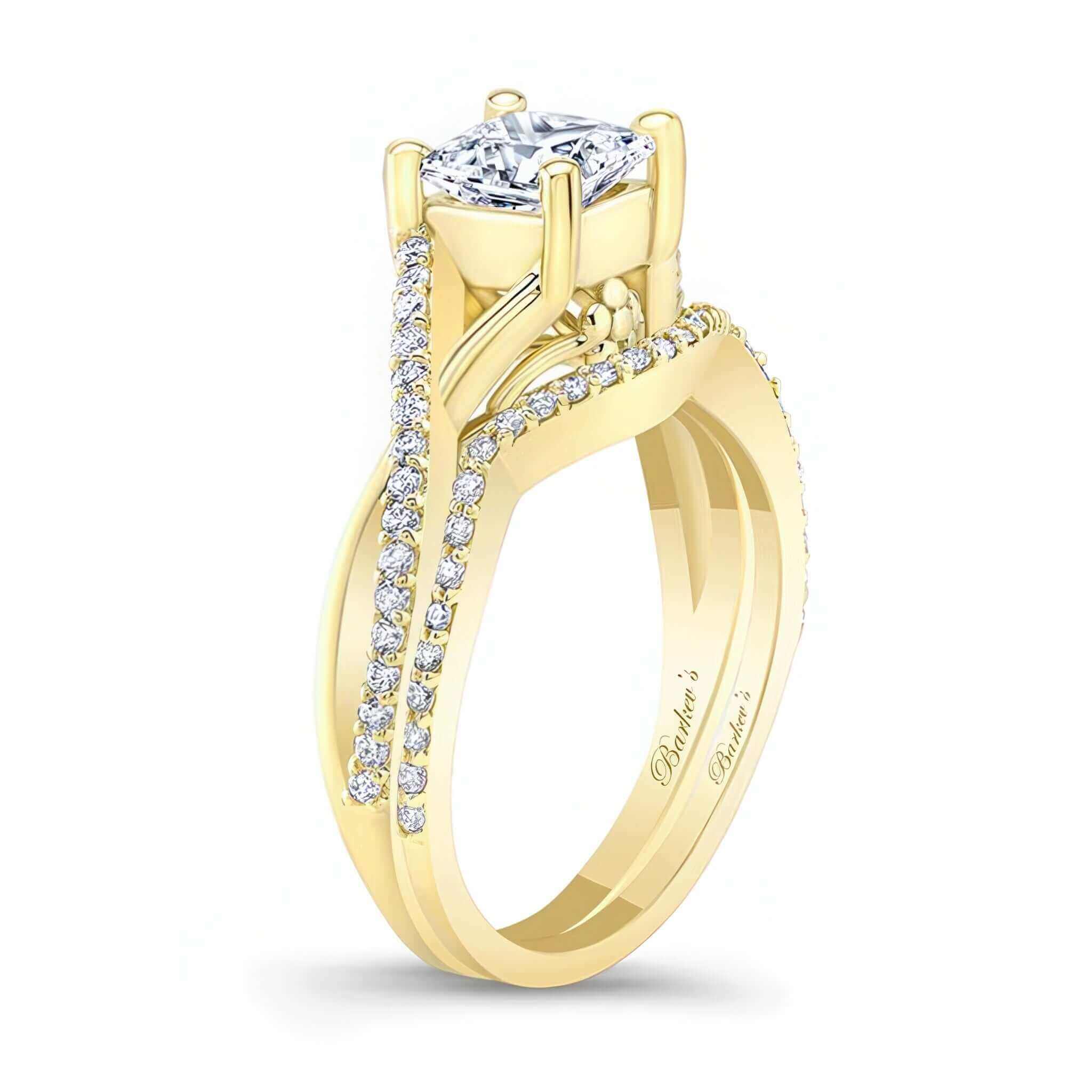 One Carat Princess Cut Moissanite Bridal Set