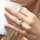One Carat Princess Cut Diamond Bridal Set