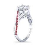 One Carat Ruby Accent Ring