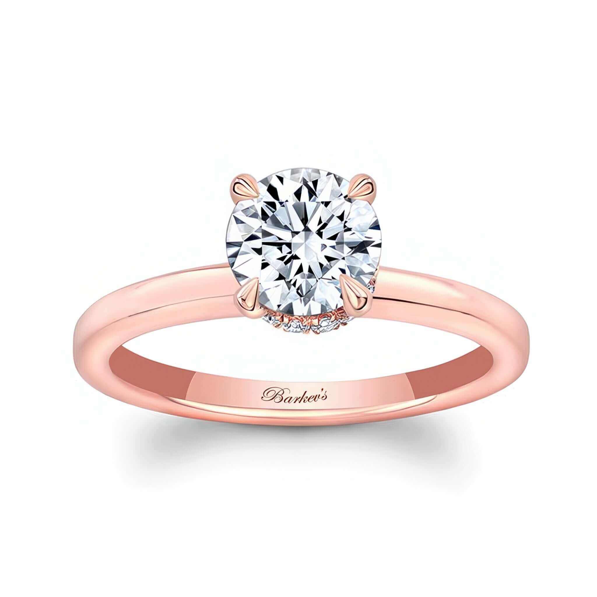 Round Hidden Halo Engagement Ring