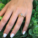 Hidden Halo Pear Lab Grown Diamond Engagement Ring