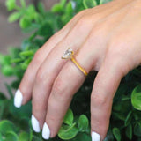 Hidden Halo Pear Lab Grown Diamond Engagement Ring