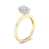 Hidden Halo Pear Lab Grown Diamond Engagement Ring