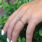 Hidden Halo Pear Lab Grown Diamond Engagement Ring