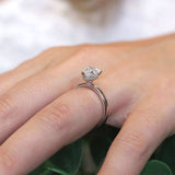 Hidden Halo Pear Lab Grown Diamond Engagement Ring