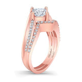 Princess Cut Moissanite Engagement Ring Set