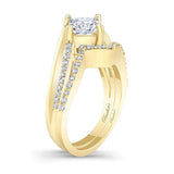 Princess Cut Moissanite Engagement Ring Set