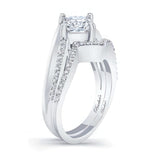 Princess Cut Moissanite Engagement Ring Set