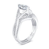 3 Carat Marquise Moissanite Ring Set