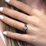 1 Carat Marquise Black Diamond Accent Moissanite Ring Set