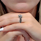 1 Carat Marquise Black Diamond Accent Moissanite Ring Set