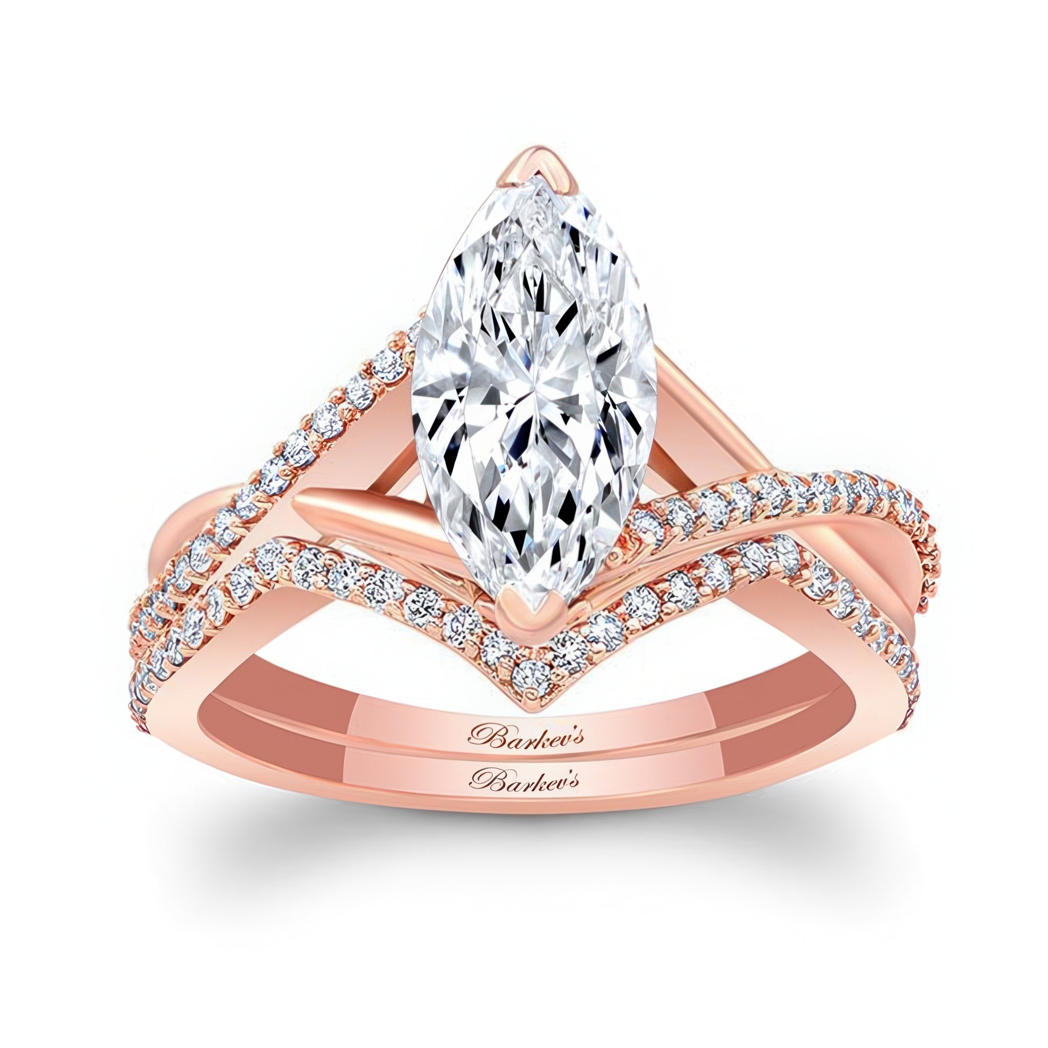 3 Carat Marquise Lab Grown Diamond Ring Set